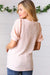Peach Eyelet Puff Sleeve French Terry Short Sleeve Top