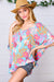 Multicolor Tropical Floral Print Woven Short Sleeve Top