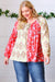Scarlet Paisley and Floral Chevron Bubble Long Sleeve Top