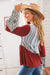 Berry Hacci Aztec Multistripe Outseam Bell Long Sleeve Top