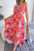 Botanical Print Tied Backless Cutout Slit Dress Preorder