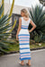 Striped Openwork Cropped Tank and Split Skirt Set Preorder