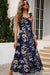 Floral Print Sleeveless Square Neck Slit Midi Dress Preorder