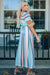 Striped Print High Waist Maxi Dress Preorder