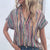 Multicolored Stripe Notched Neck Top Preorder