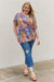 Be Stage Full Size Printed Dolman Flowy Short Sleeve Top
