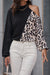 Two-Tone Leopard Cold Shoulder Long Sleeve Top
