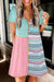 Colorblock Stripe Knit Patchwork A-Line Dress Preorder