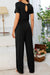 Round Neck Open Back Jumpsuit with Pockets Preorder