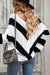 Chevron Cable-Knit V-Neck Tunic Sweater Preorder