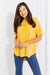 Zenana Start Small Washed Waffle Knit Short Sleeve Top in Yellow Gold