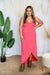 Elegantly Wrapped Maxi Dress - Coral