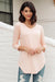 Perfect V Neck 3/4 Sleeve in Blush