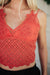 Wild And Free Crop Lace Tank Top in Rust