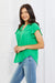 Sew In Love Just For You Full Size Short Ruffled Short sleeve length Top in Green