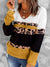 Leopard Color Block V-Neck Rib-Knit Sweater Preorder