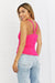 Zenana Full Size V-Neck Ribbed Cami in Hot Pink