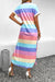 Color Block V-Neck Short Sleeve Slit Dress with Pockets Preorder