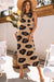 Leopard Round Neck Sleeveless Midi Dress Preorder