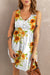 Sunflower Print Button Down Sleeveless Dress Preorder