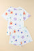 Flower Print Short Sleeve High Waist Two Piece Shorts Set Preorder