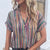 Multicolored Stripe Notched Neck Top Preorder