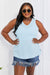 Blumin Apparel Chance of Sun Full Size Ribbed V-Neck Tank Top in Blue