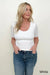 New Colors! - Fawnfit Basic Ribbed Fitted Tee with Built In Bra